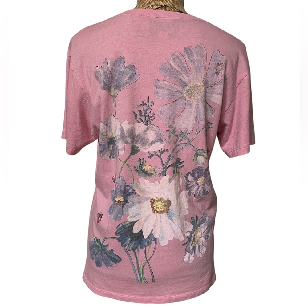 Gucci Pink Bambi Deer Floral Print Short Sleeve Cotton T-Shirt Womens Size Small - Picture 8 of 16